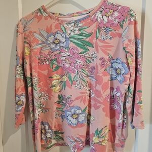 Kim Rogers Pink and Purple Floral Blouse